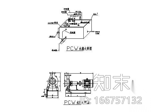 水箱、水泵大样图cad施工图下载【ID:166757132】