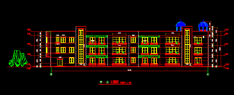 6班3层幼儿园建筑色剂全套图纸cad施工图下载【ID:160723156】