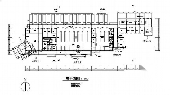 某汽车站建筑设计方案cad施工图下载【ID:151680177】