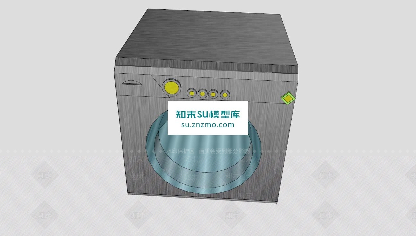 不锈钢滚筒式洗衣机SU模型下载【ID:170606140】