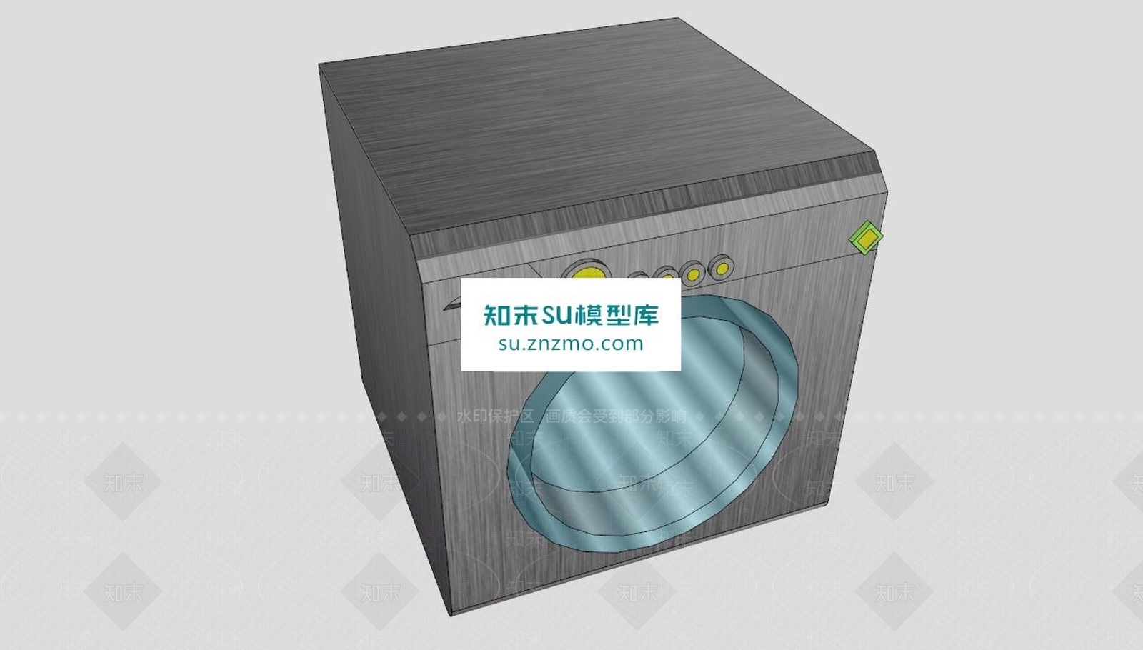 不锈钢滚筒式洗衣机SU模型下载【ID:170606140】