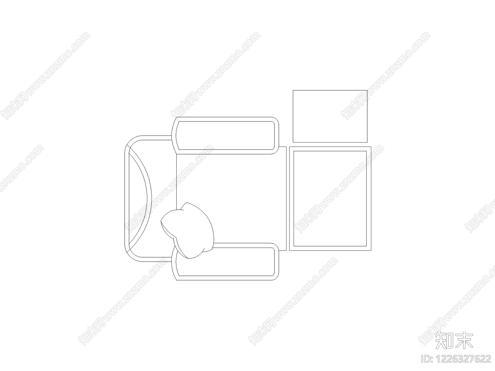 沙发cad施工图下载【ID:1226327622】