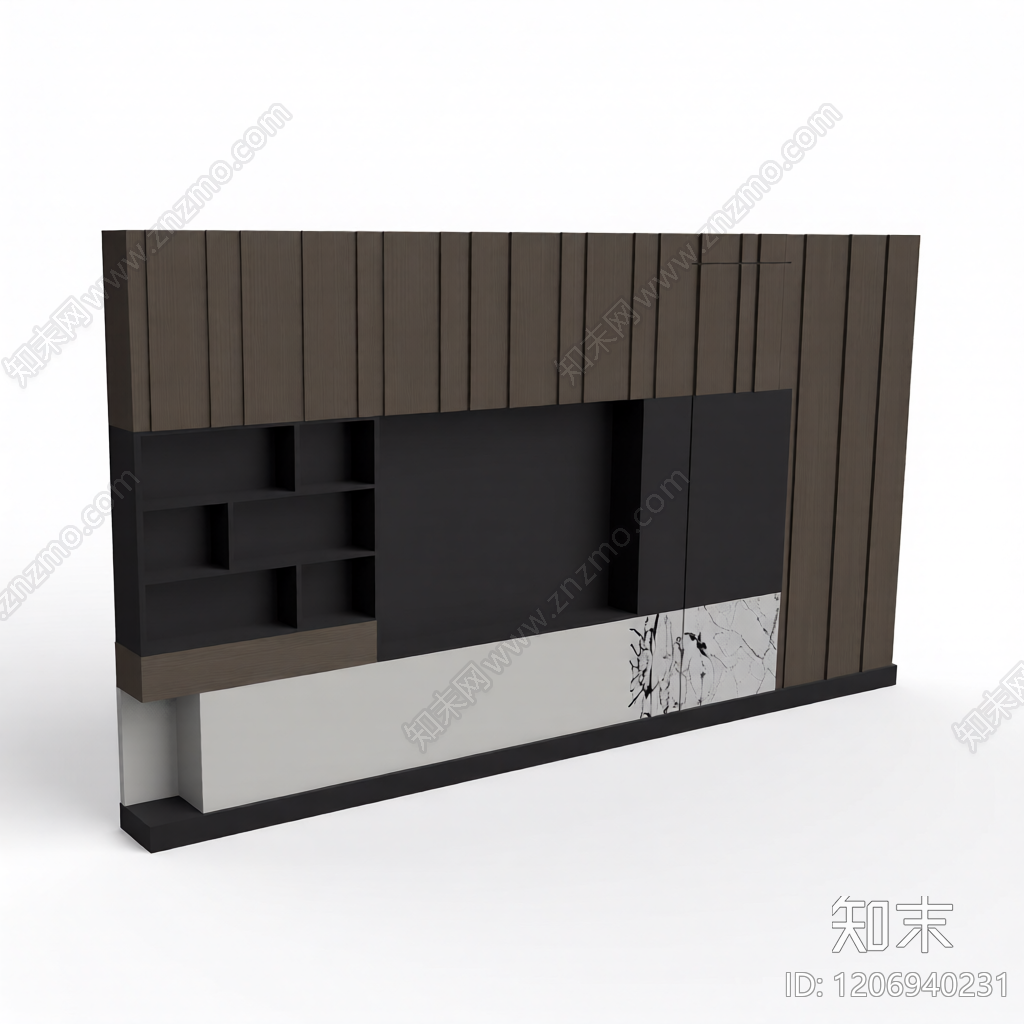 电视墙组合构件3D模型下载【ID:1206940231】