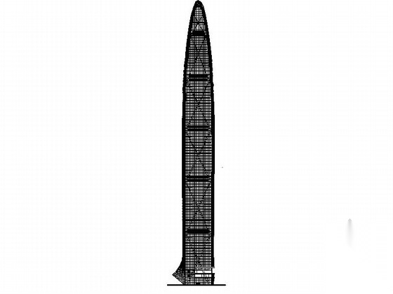 [深圳]超高层玻璃幕墙金融大厦建筑施工图（知名设计事务...cad施工图下载【ID:166720113】