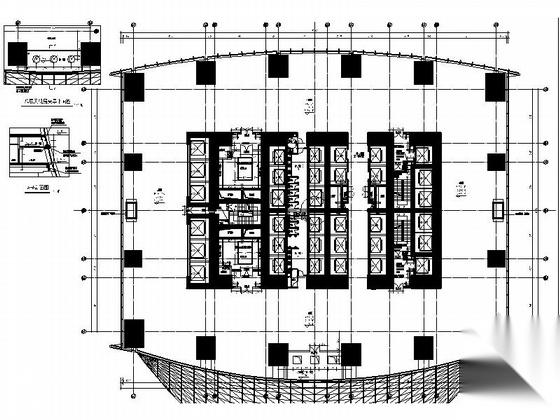 [深圳]超高层玻璃幕墙金融大厦建筑施工图（知名设计事务...cad施工图下载【ID:166720113】