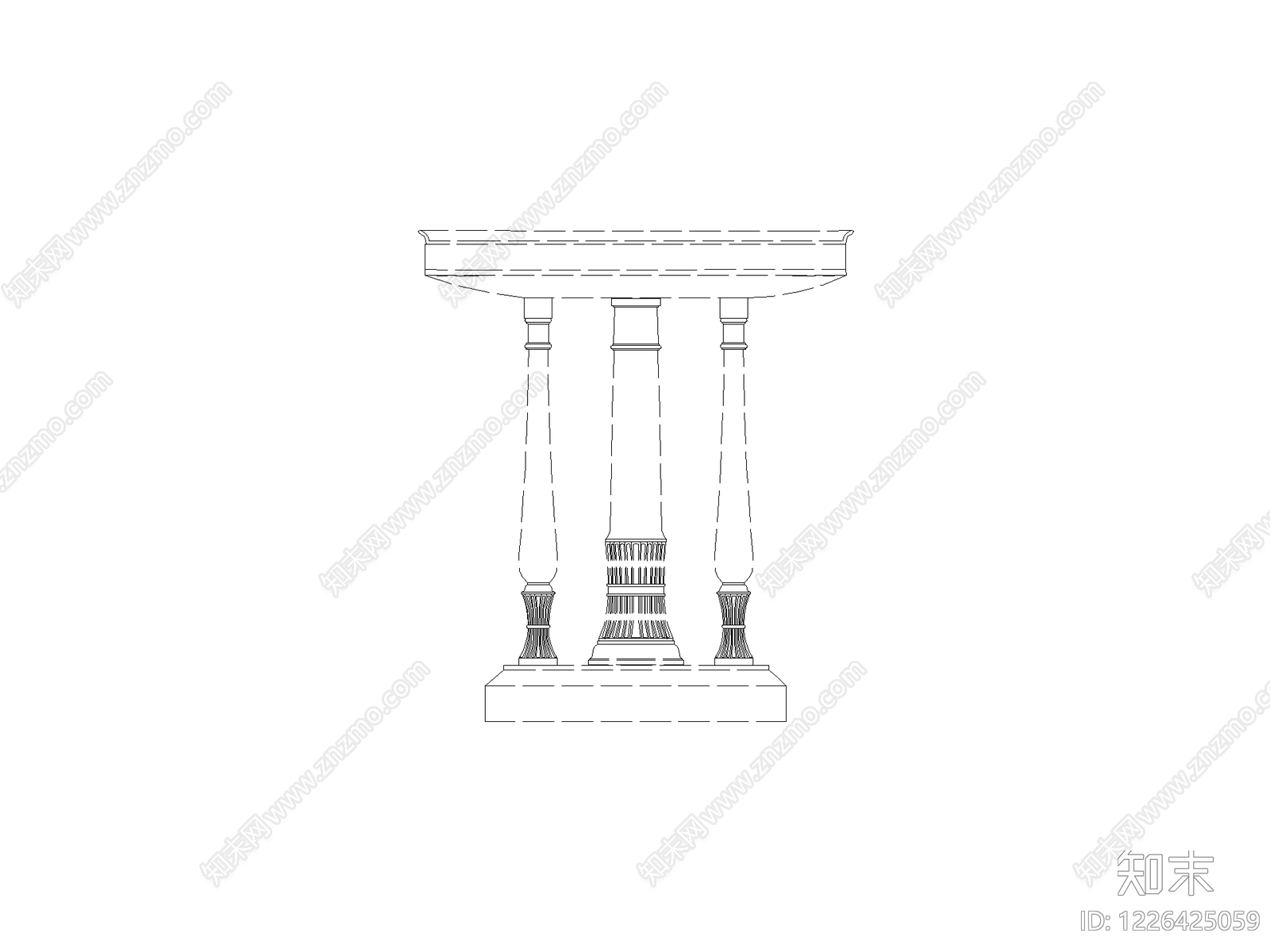 檐口装饰构件cad施工图下载【ID:1226425059】