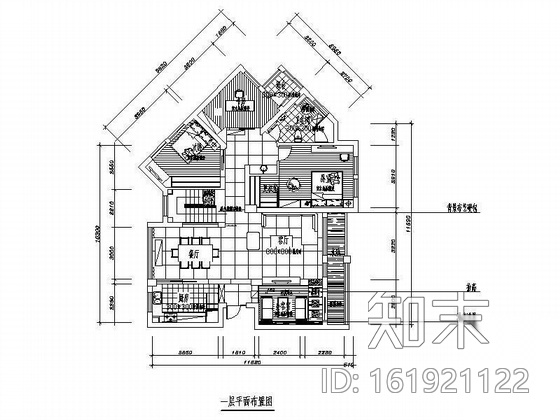 [杭州]复式别墅设计装修图cad施工图下载【ID:161921122】