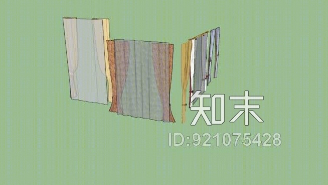 窗帘SU模型下载【ID:921075428】