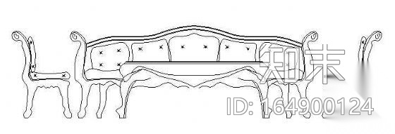 沙发立面CAD图块9cad施工图下载【ID:164900124】