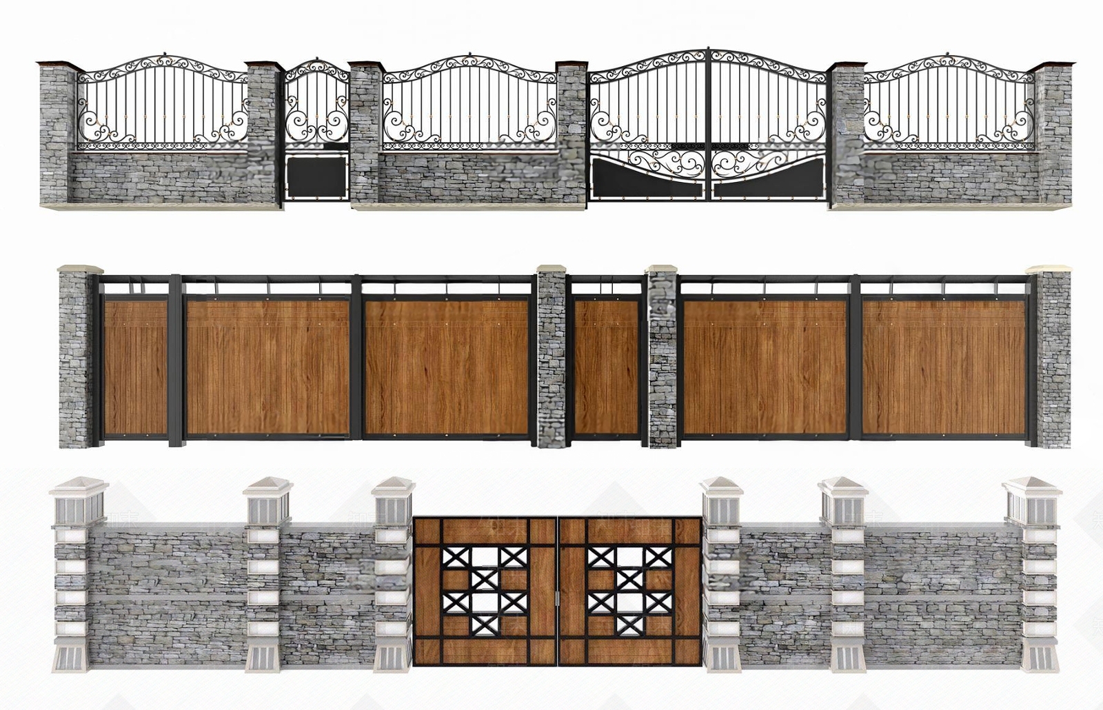 欧式古典围墙3D模型下载【ID:188412079】