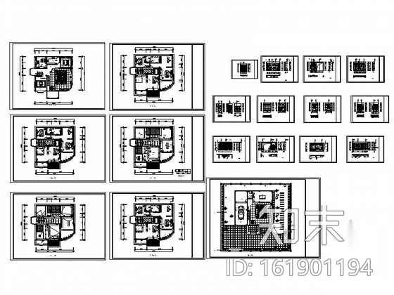 某山庄双层别墅室内装修图cad施工图下载【ID:161901194】