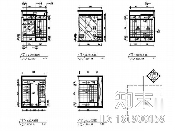 [北京]某三居室样板房室内装修图施工图下载【ID:161900159】