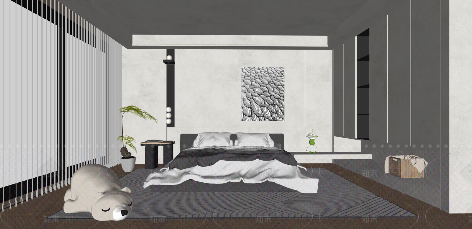 现代家居卧室SU模型下载【ID:1216032459】