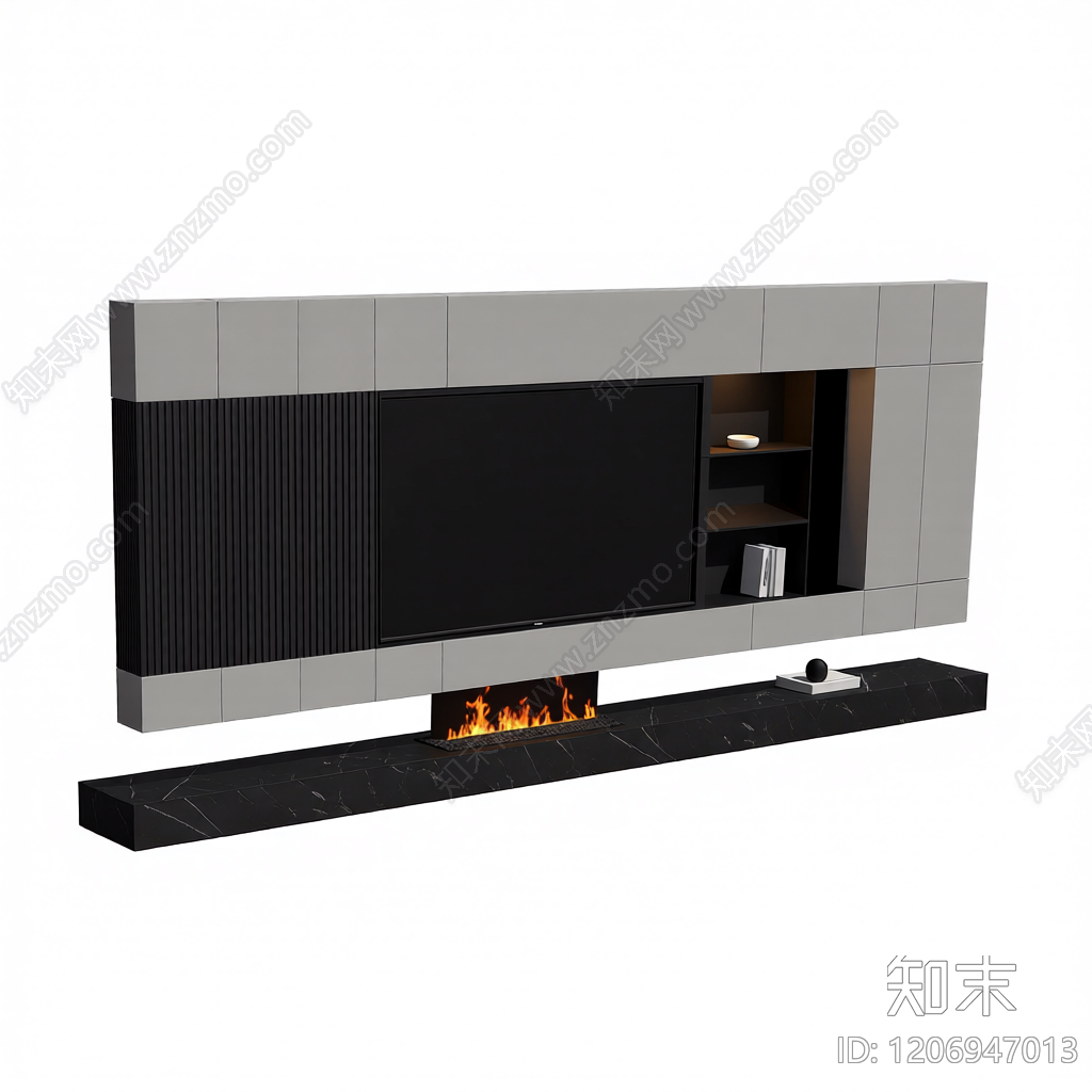 电视墙组合柜3D模型下载【ID:1206947013】