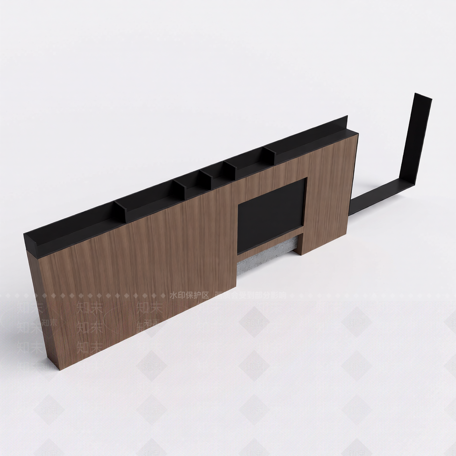 木质电视墙柜3D模型下载【ID:1206188248】