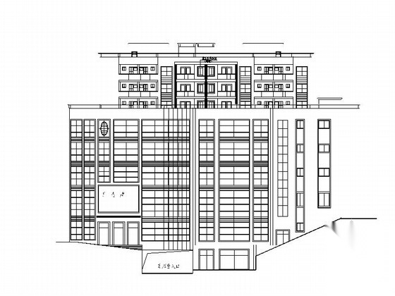 七层框架结构农贸市场建筑设计施工图（含住宅）施工图下载【ID:165138186】