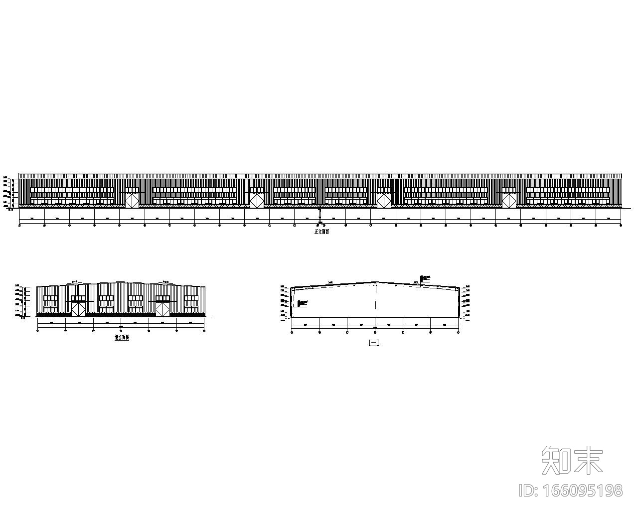 双跨厂房单层门式钢架结构施工图（CAD）cad施工图下载【ID:166095198】