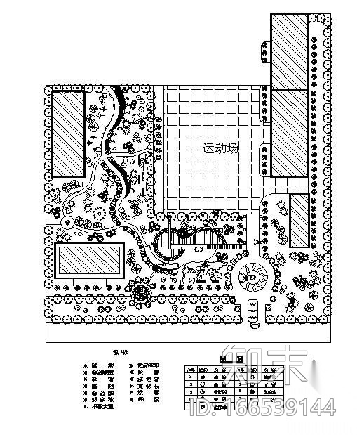 某学校绿化总平面图cad施工图下载【ID:166539144】