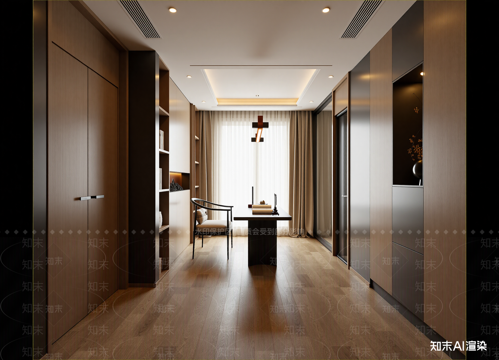 新中式书房3D模型下载【ID:1214673417】