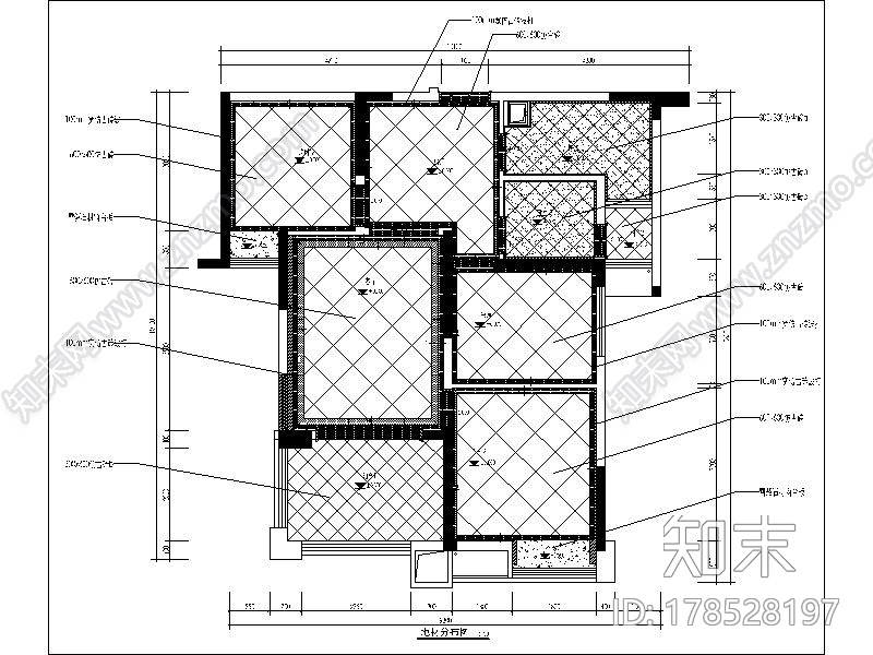 [湖北]地中海温馨舒适2居室室内设计CAD施工图（含效果图）施工图下载【ID:178528197】