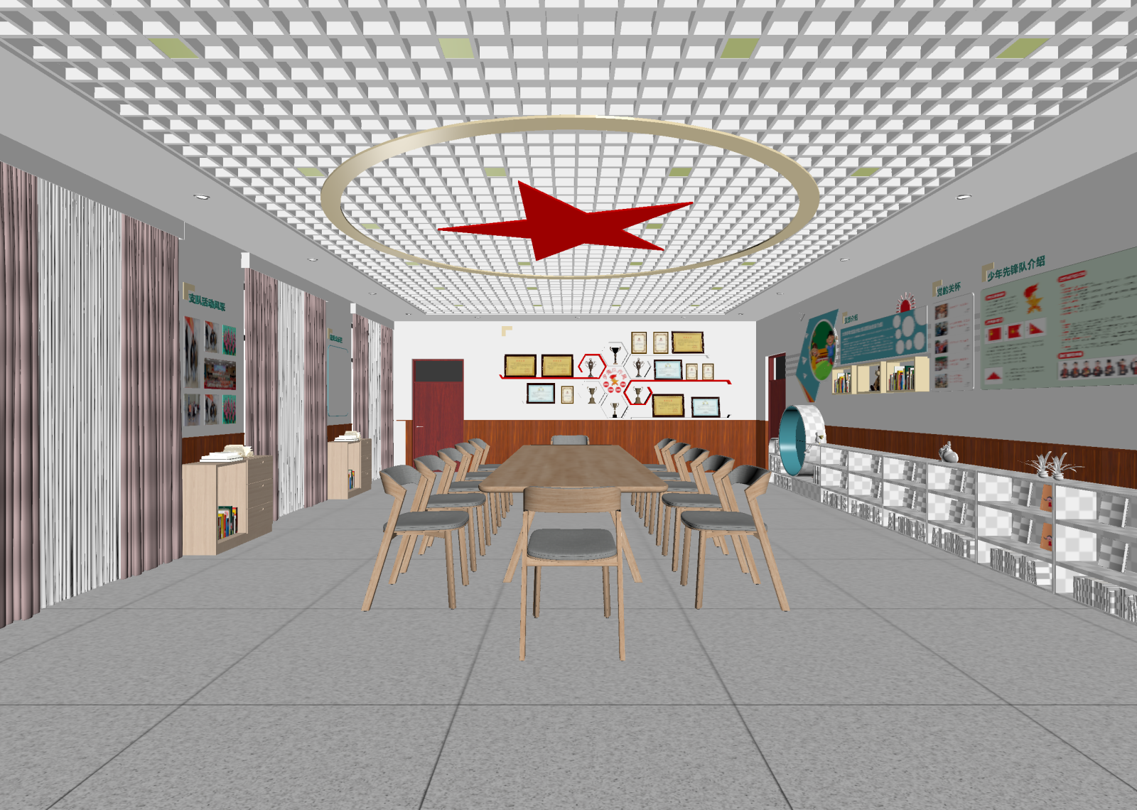 现代党建室3D模型下载【ID:1214730295】