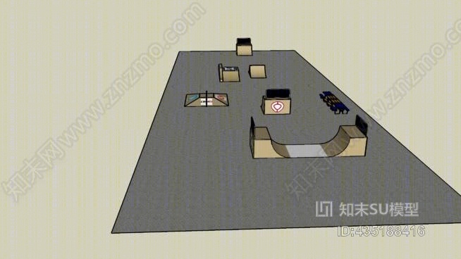 谷歌滑板公园SU模型下载【ID:435188416】