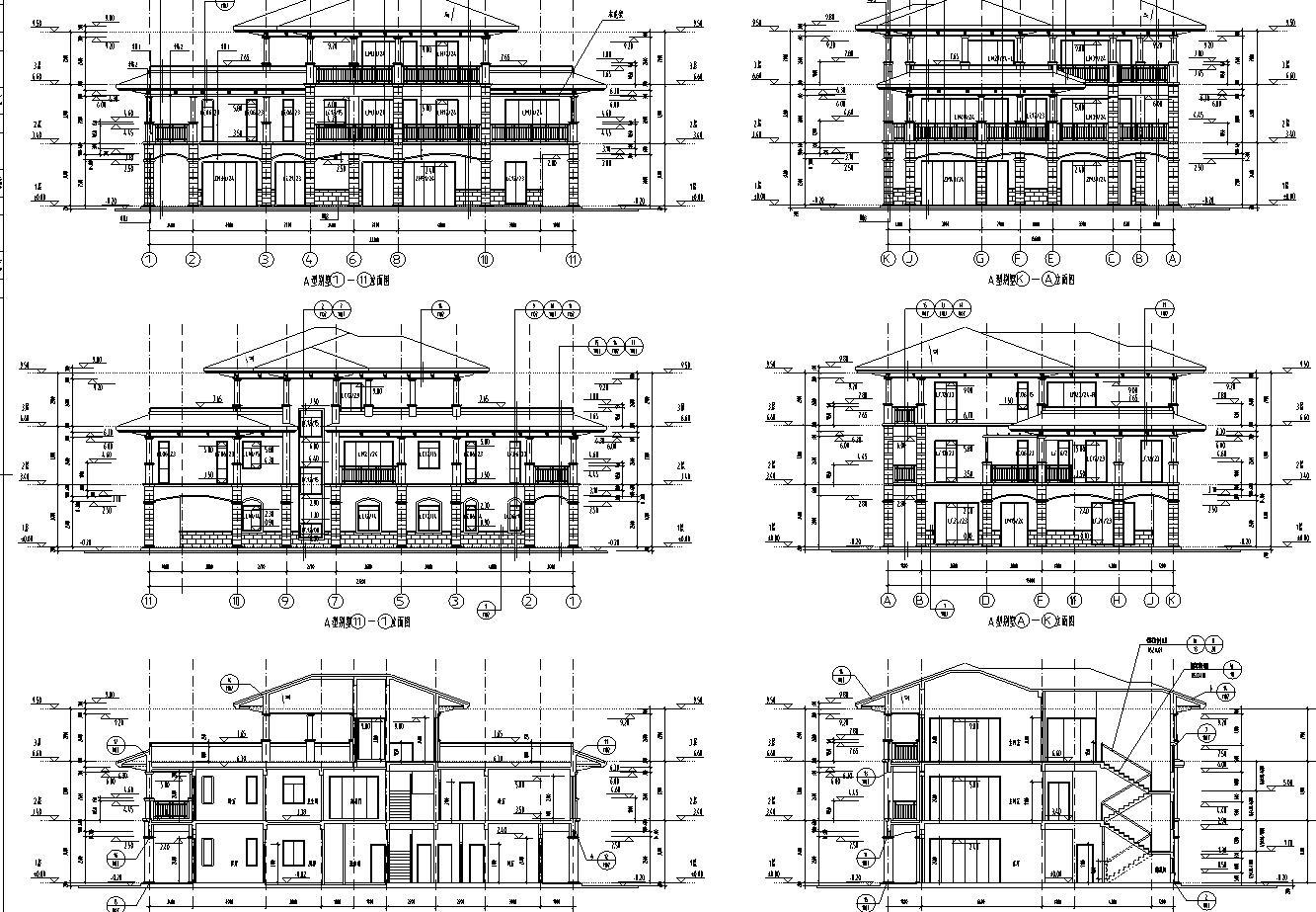 现代风格别墅二层建筑设计文本（包含效果图）cad施工图下载【ID:151388160】