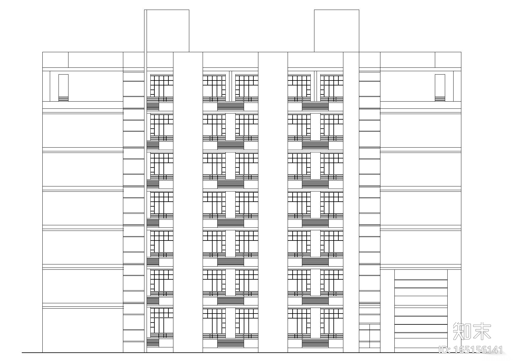 [重庆]西南医院家属区招聘楼建筑工程施工图cad施工图下载【ID:165156141】