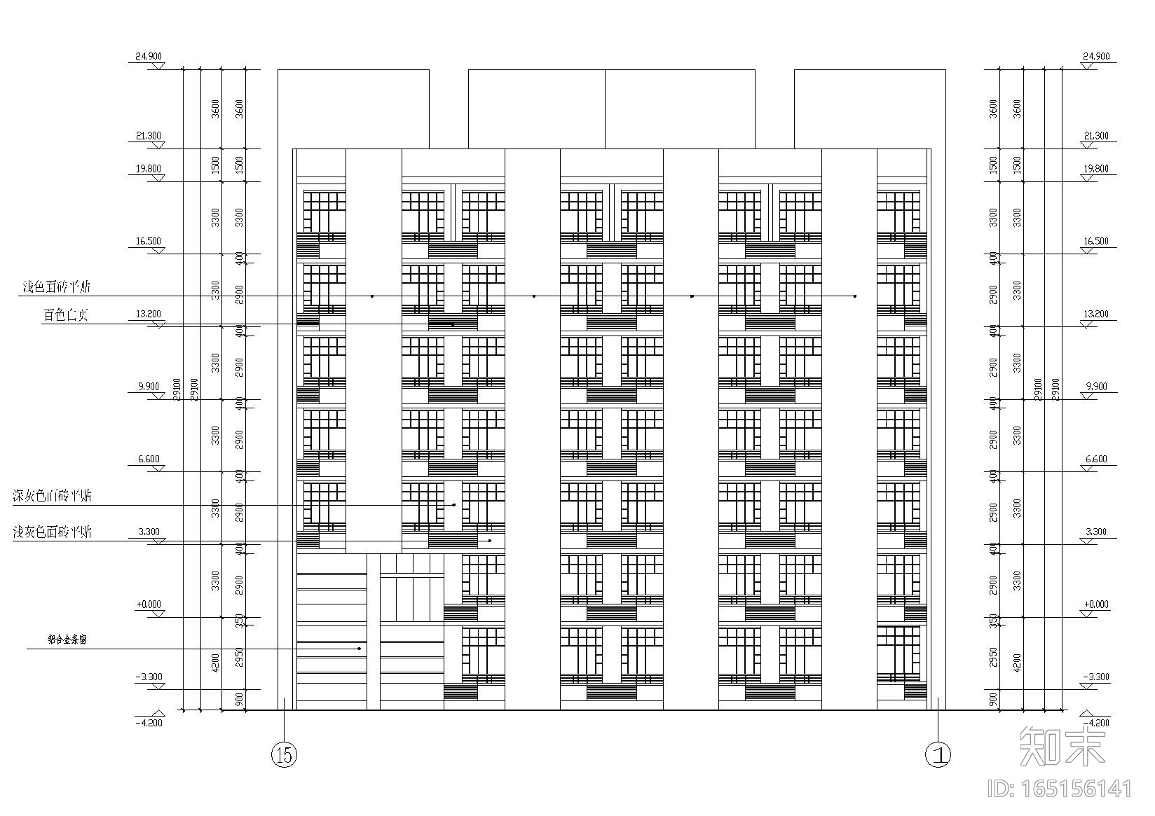 [重庆]西南医院家属区招聘楼建筑工程施工图cad施工图下载【ID:165156141】