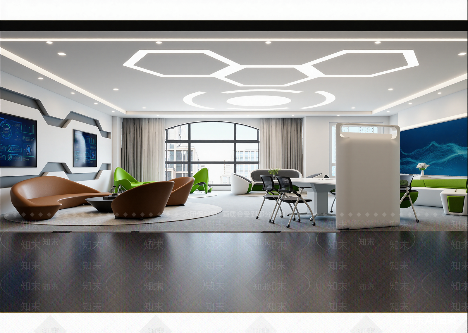 现代办公大厅3D模型下载【ID:1214401478】