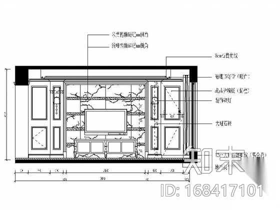 [杭州]140平米欧式风格三室两厅室内装修图（含效果）施工图下载【ID:168417101】