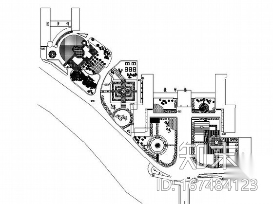 校园教学楼附属绿地景观工程施工图cad施工图下载【ID:167484123】