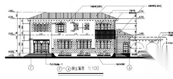 上海某二层高档别墅（C型）建筑施工图cad施工图下载【ID:149893190】