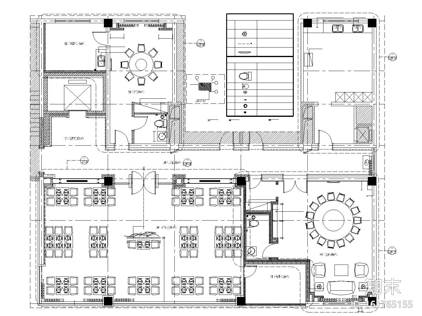 [苏州]新中式风格多层酒楼内部施工图cad施工图下载【ID:161765155】