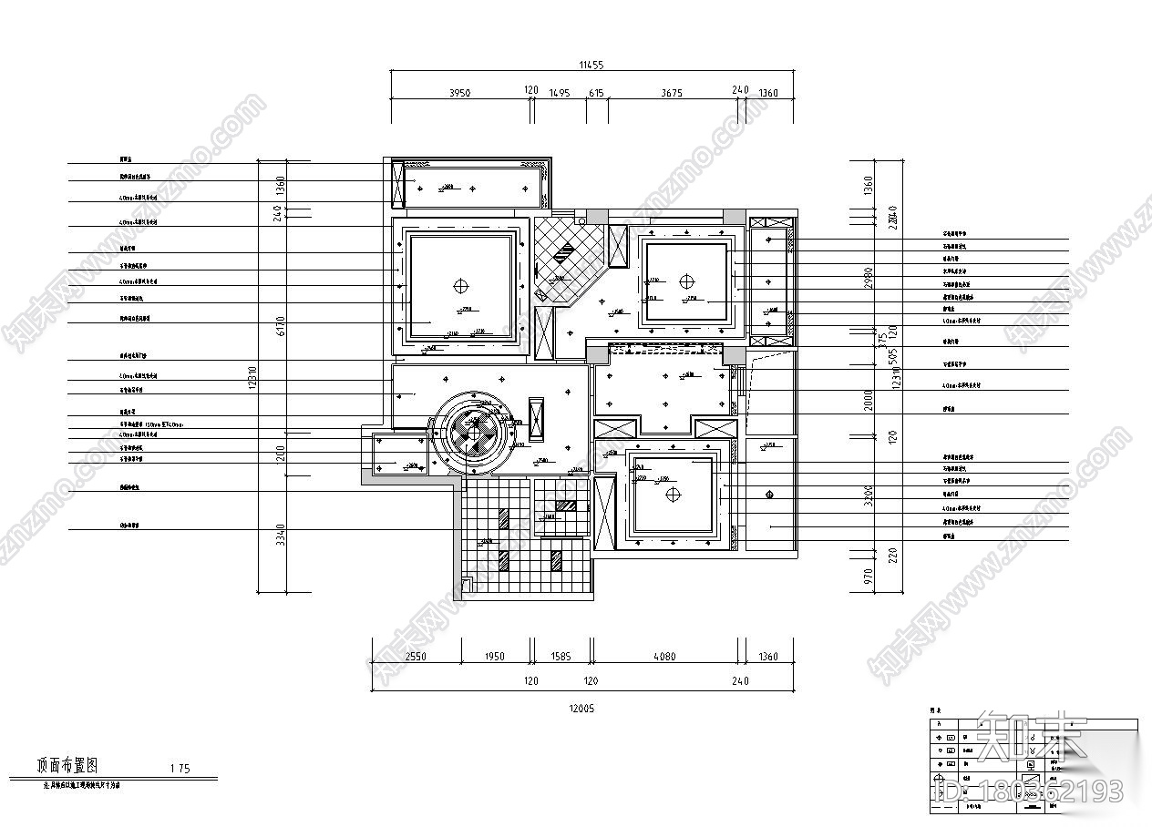 [福建]现代中式120㎡3室2厅住宅装修施工图施工图下载【ID:180362193】