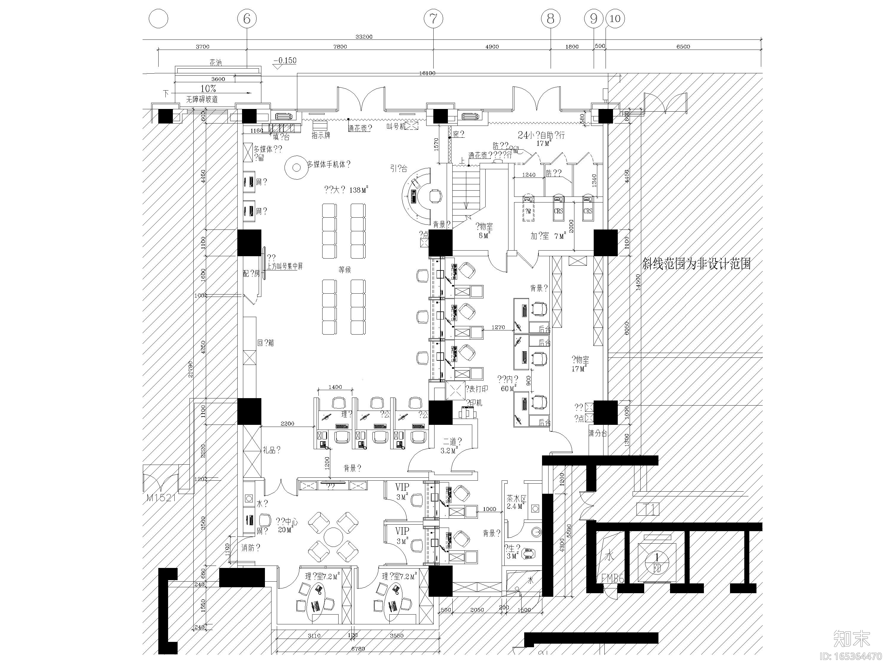 [广东]光大银行490㎡江南分行装修施工图cad施工图下载【ID:165364470】