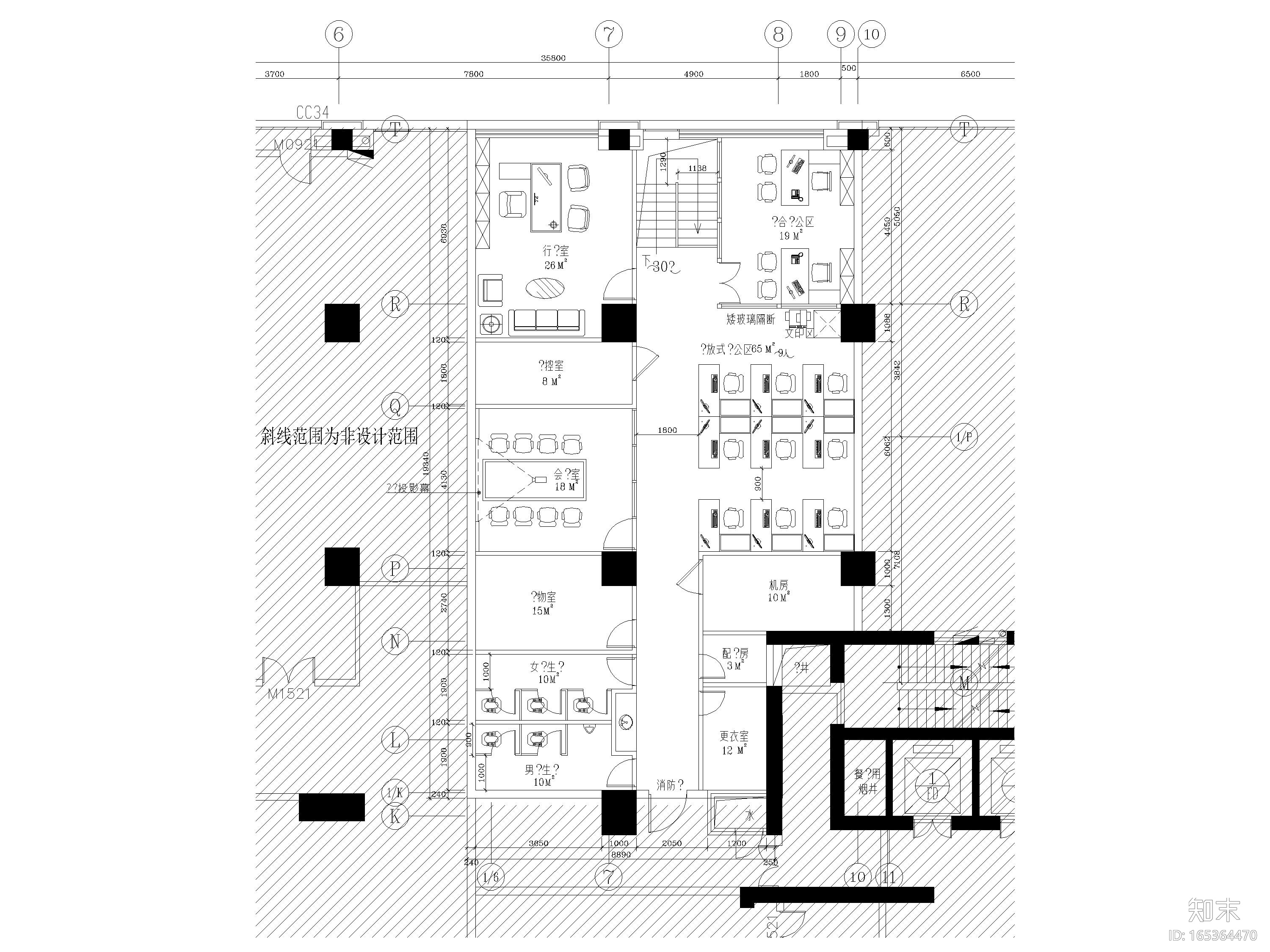 [广东]光大银行490㎡江南分行装修施工图cad施工图下载【ID:165364470】