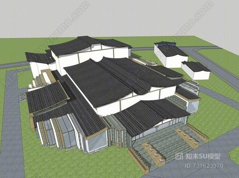中式剧场SU模型下载【ID:731623970】