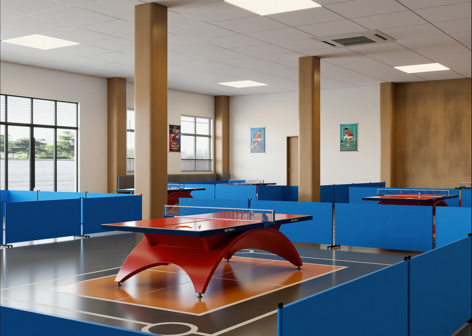 现代乒乓球室3D模型下载【ID:1215031331】