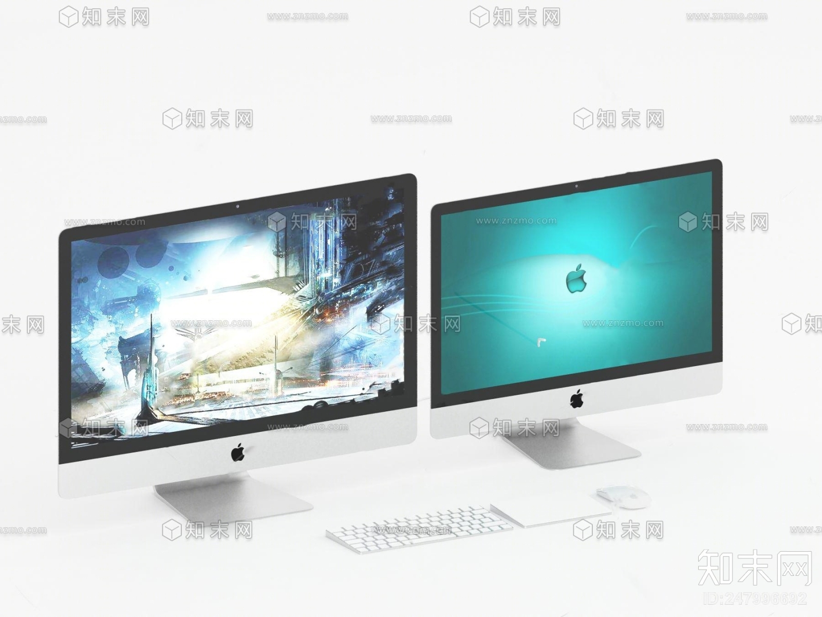 现代苹果电脑显示器3D模型下载【ID:247996692】