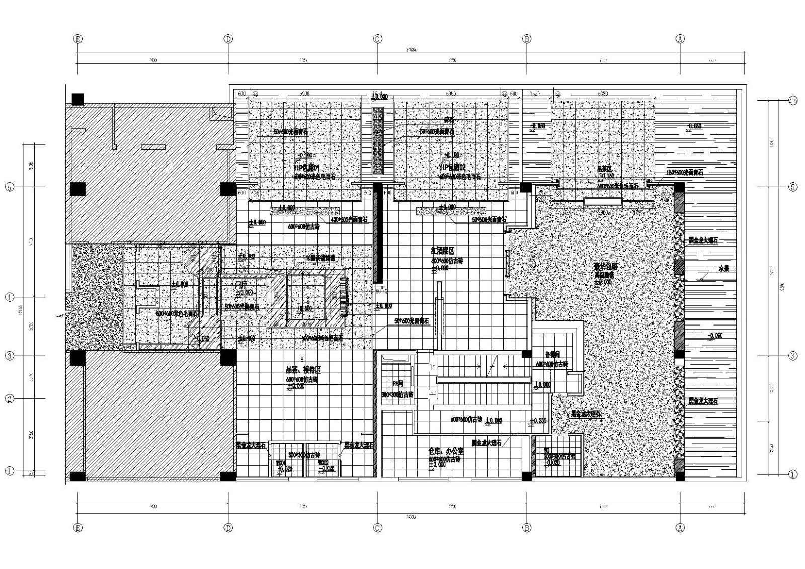 [福州]铭濠酒店四层茶会所装饰施工图+实景cad施工图下载【ID:160711175】