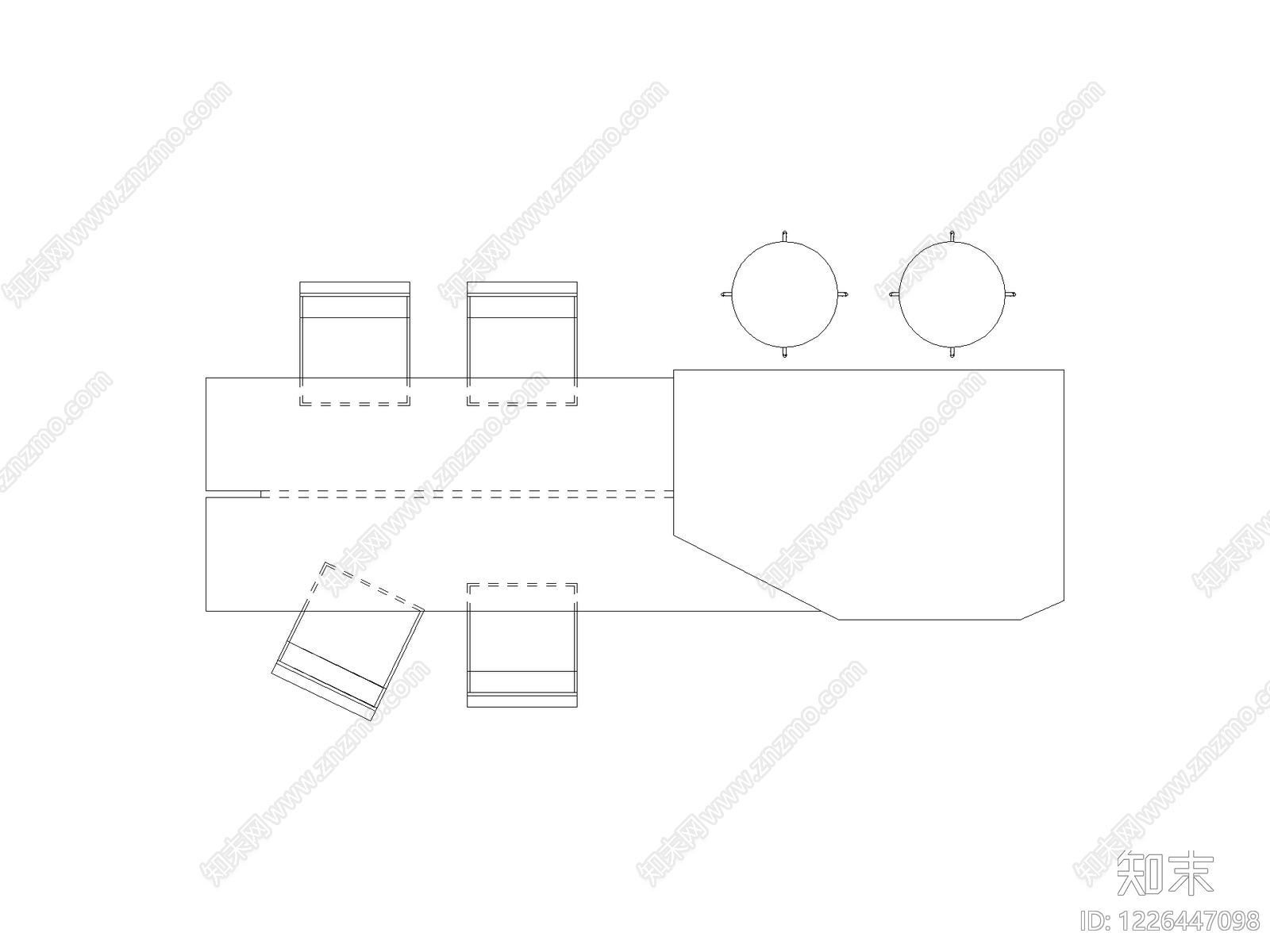 现代桌子CAD图纸