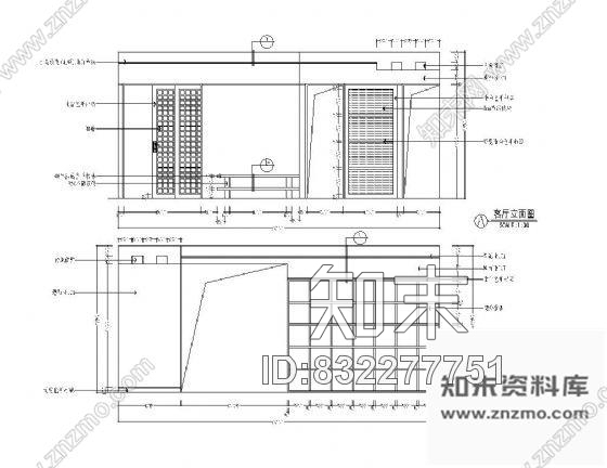 客厅空间详图2cad施工图下载【ID:832277751】