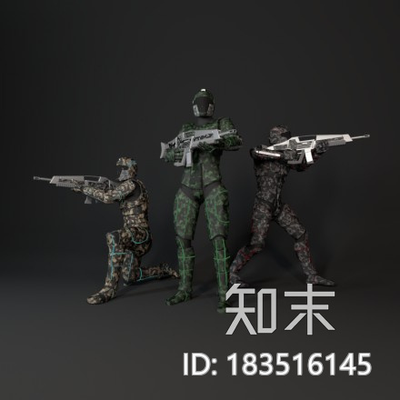 迷彩士兵CG模型下载【ID:183516145】