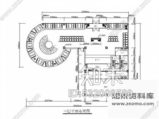 施工图简洁快餐厅室内装修图cad施工图下载【ID:532008589】