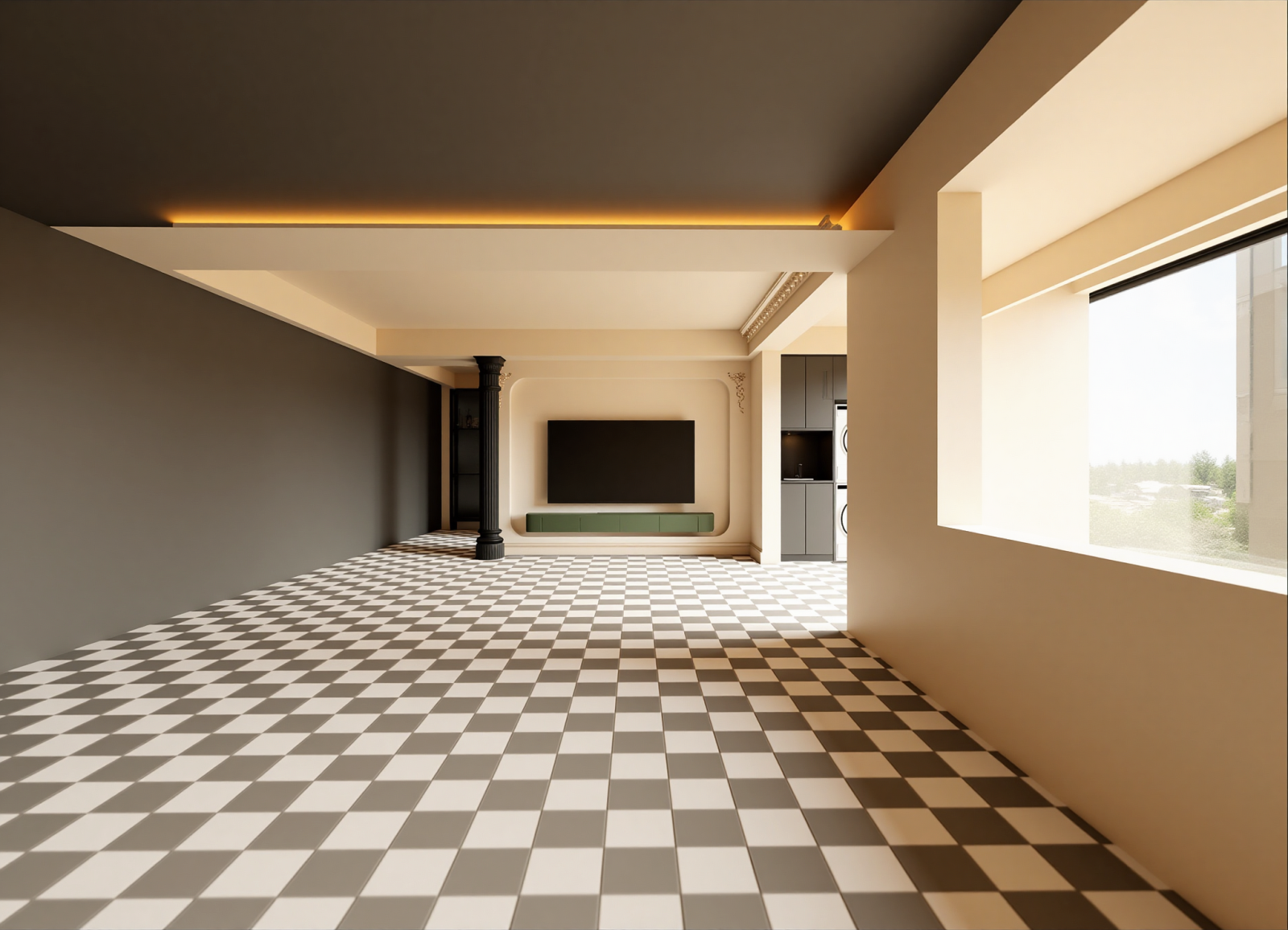 法式民宿大厅3D模型下载【ID:1214792189】