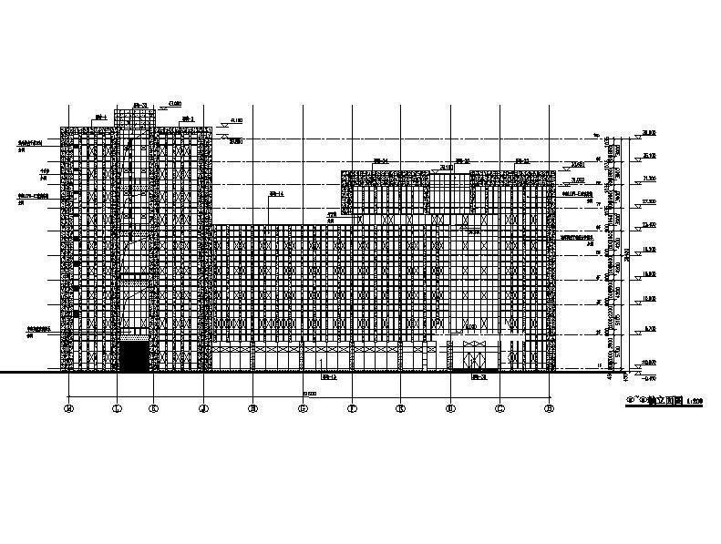 [浙江]高层框架结构县级现代风格机关办公楼建筑施工图cad施工图下载【ID:149958136】