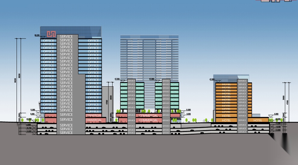 [深圳]超高层地标性商业住宅综合性广场方案+CAD施工图全...施工图下载【ID:165139125】