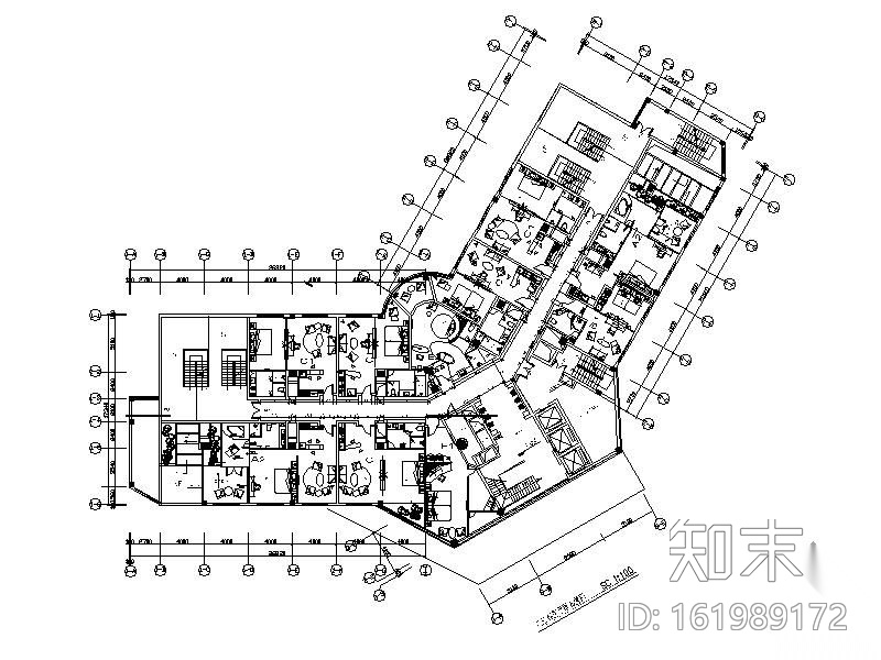 [杭州]某四星级酒店客房部装修图cad施工图下载【ID:161989172】