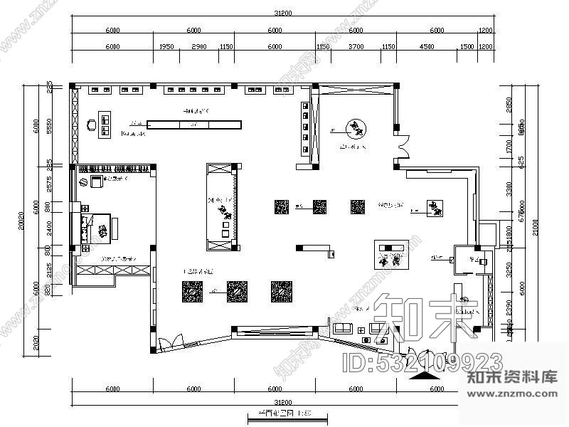 施工图杭州某展厅室内装修图cad施工图下载【ID:532109923】